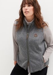 Mouwloos fleece vest met contrastkleurige paspels, bpc bonprix collection