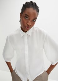 Cropped blouse van satijn, BODYFLIRT