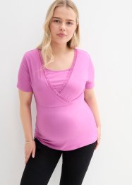 Zwangerschapsshirt / voedingsshirt met kant, korte mouw, bpc bonprix collection