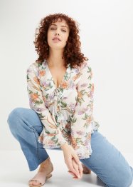Gedessineerde blouse met volants, BODYFLIRT