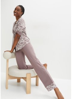 Pyjama met knoopsluiting en oprolbare mouwen (2-dlg. set), bpc bonprix collection
