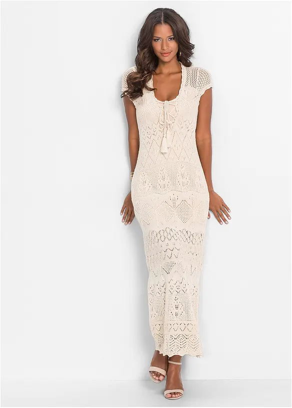 Gebreide jurk met ajourpatroon, bonprix