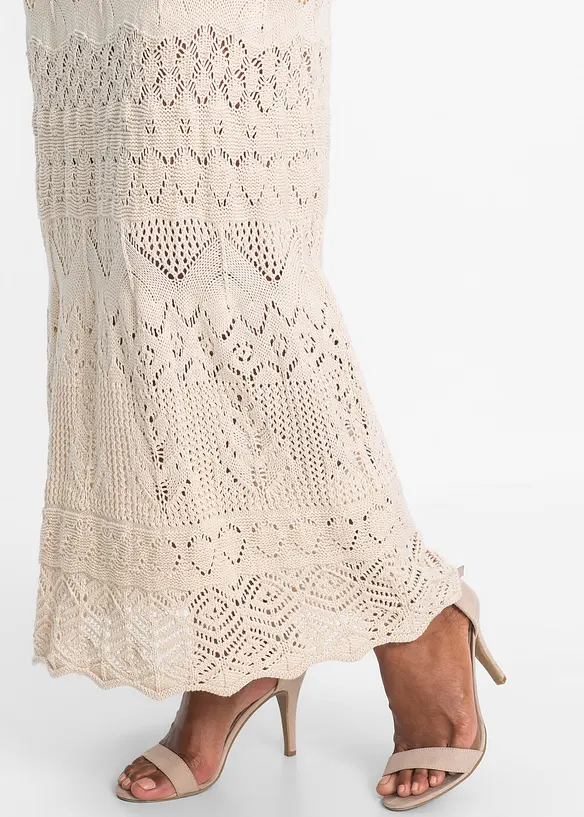 Gebreide jurk met ajourpatroon, bonprix