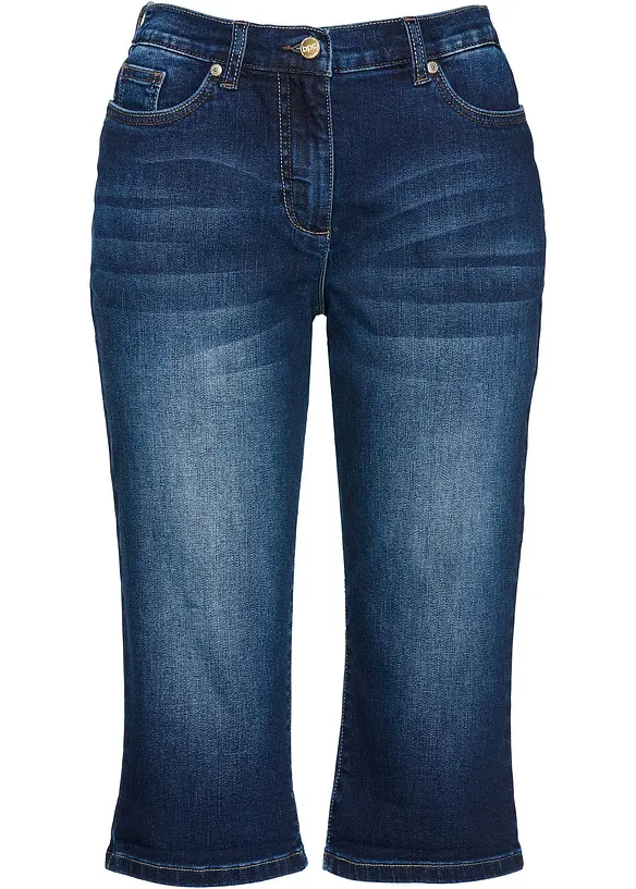 Jeans bermuda mid waist, comfortabele tailleband, bonprix