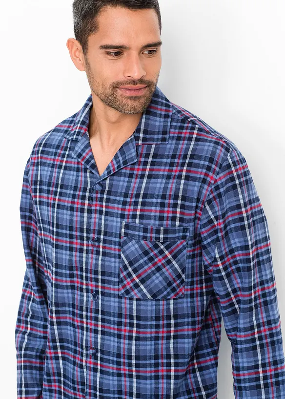 Flanellen pyjama met lange mouwen en knoopsluiting, bonprix