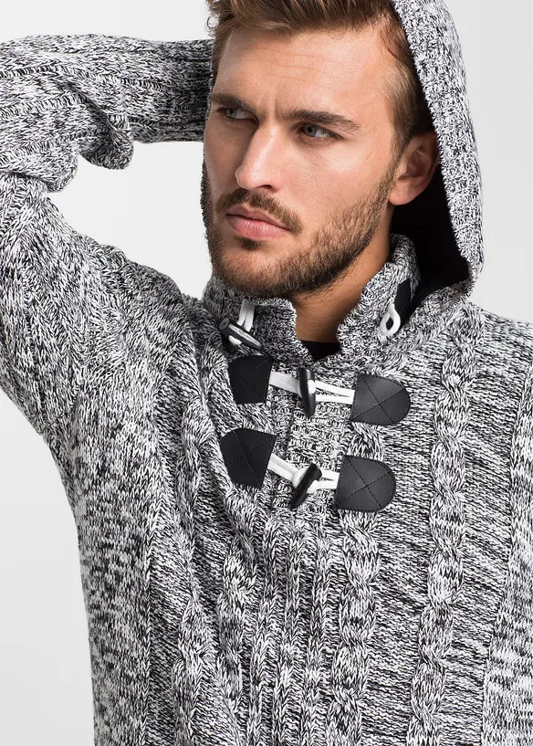 Grof gebreide hoodie met katoen, bonprix
