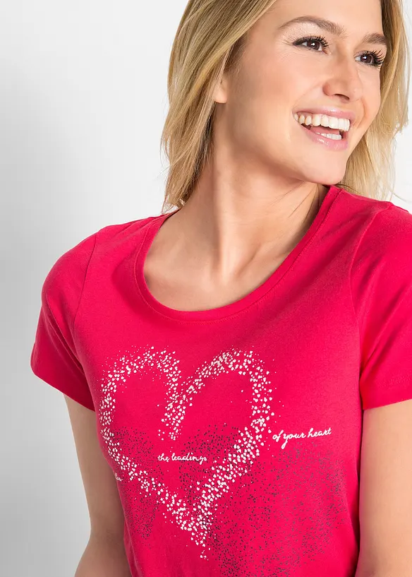 Katoenen shirt met hart van biologisch katoen, bonprix