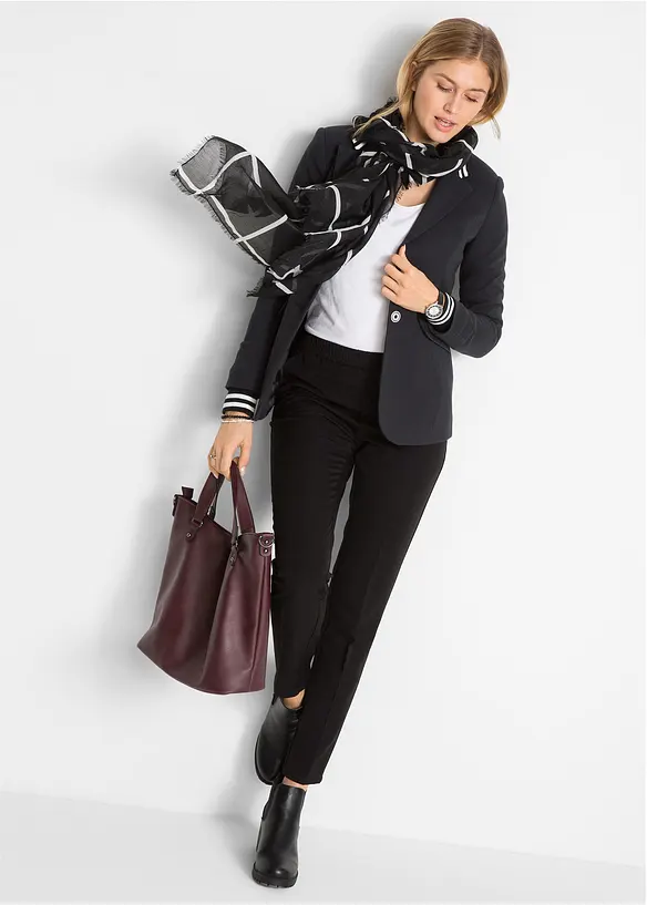 Katoenen blazer met gestreepte details, bonprix