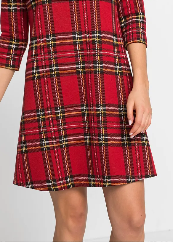 Mini jurk van jacquard met een ruitmotief, bonprix