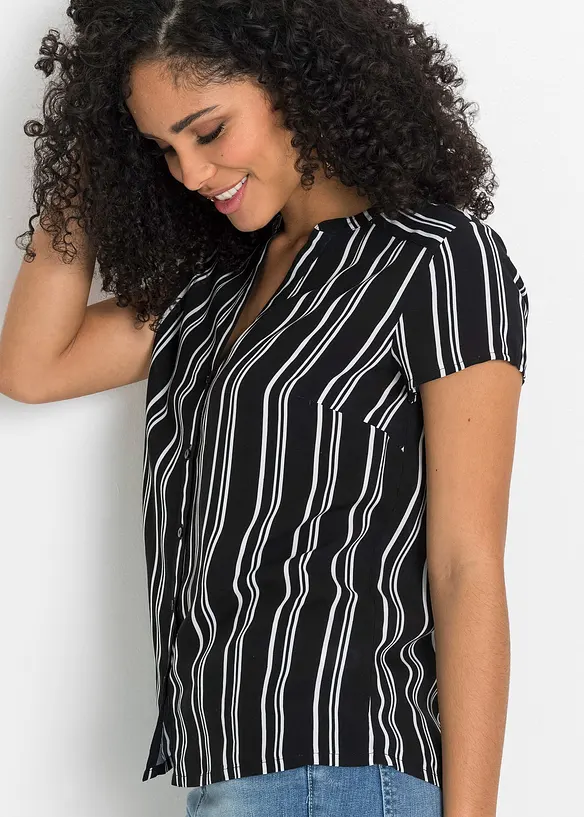Blouse van viscose met korte mouwen, bonprix