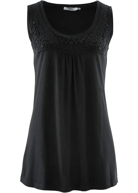 Katoenen longtop met kant, bonprix