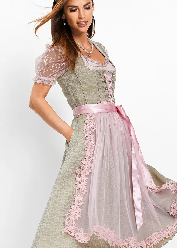 Dirndl met parels (2-dlg. set), bonprix