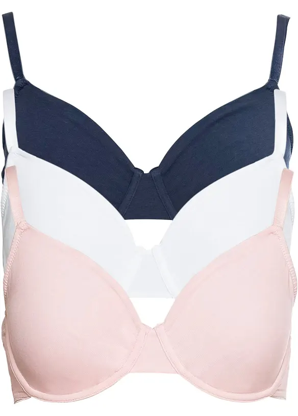 T-shirt beugel bh (set van 3) met biologisch katoen, bonprix