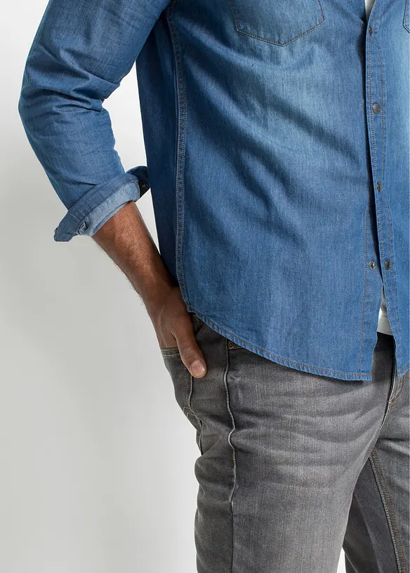 Slim fit spijkeroverhemd, lange mouw, bonprix