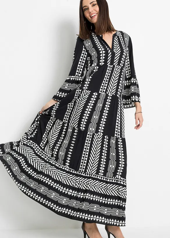 Maxi jurk met printvan soepele viscose, bonprix