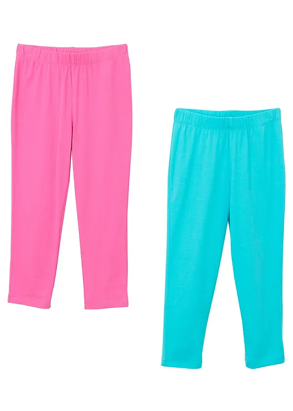 Meisjes 3/4 legging (set van 2) met biologisch katoenmix, bonprix