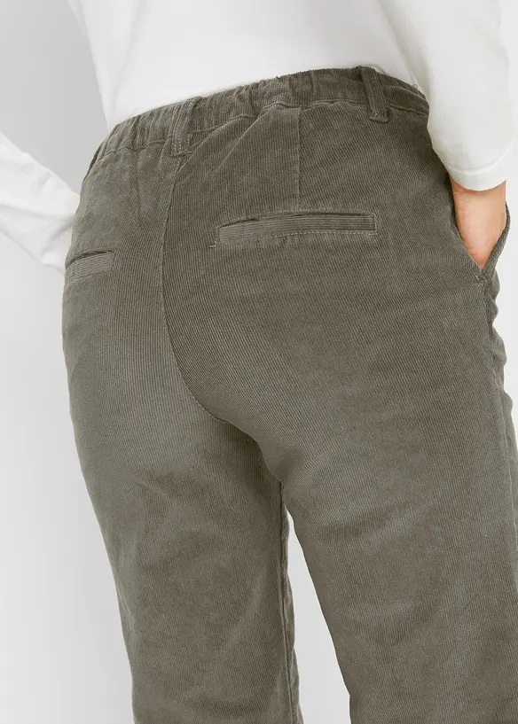 Corduroy broek met comfortabele tailleband, bonprix