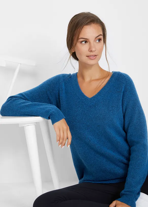 Oversized trui met V-hals, bonprix