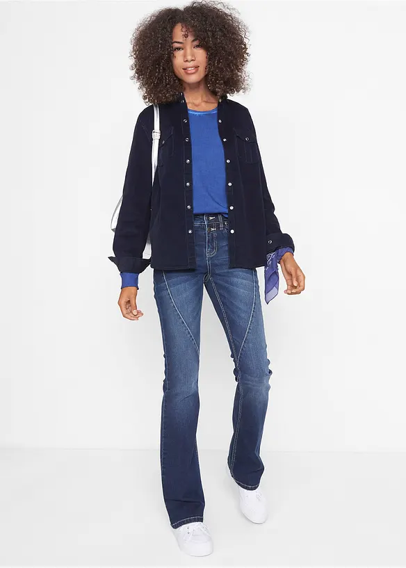 Bootcut stretch jeans, mid waist, bonprix