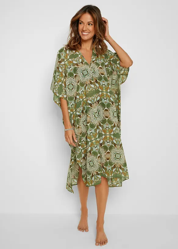 Oversized strandjurk van chiffon, bonprix