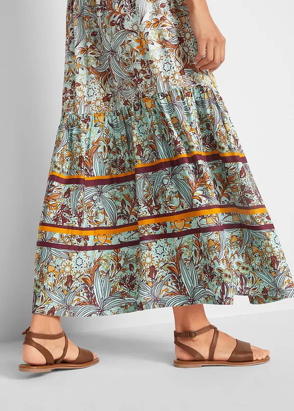 Geweven maxi jurk met print, bonprix