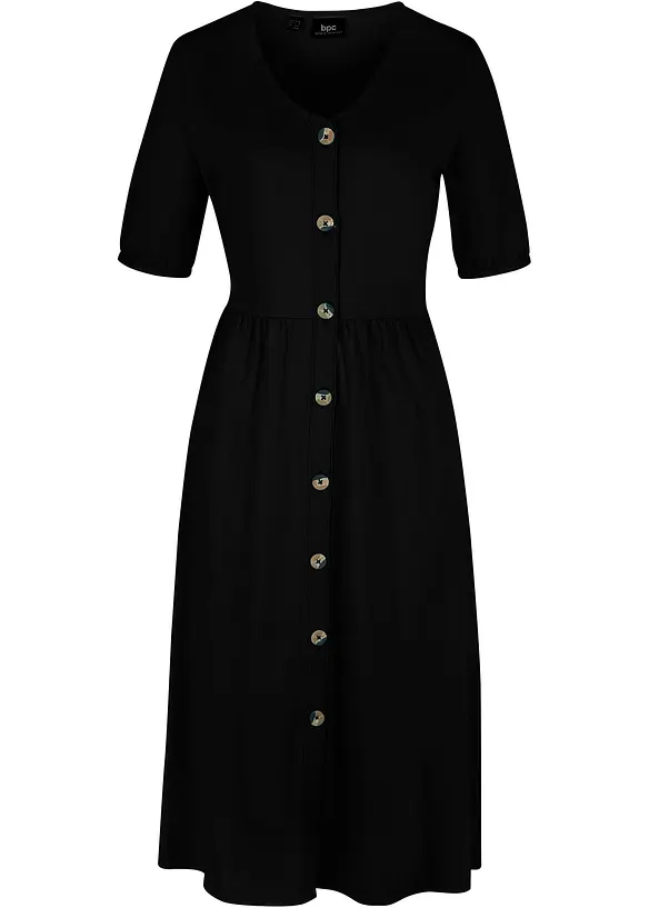 Katoenen midi jurk met knoopsluiting, bonprix
