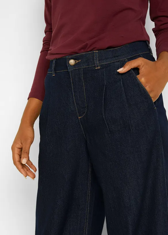 Wide leg jeans high waist met een comfortabele tailleband, bonprix