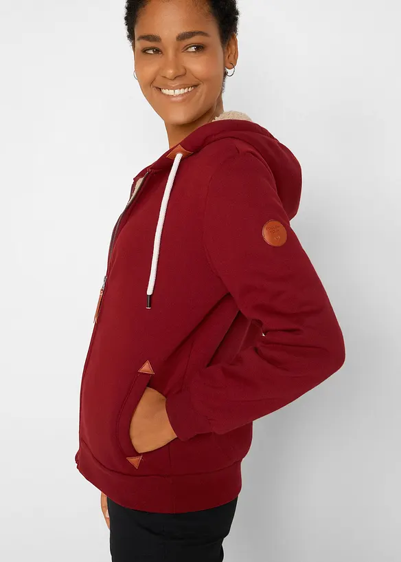 Sweatvest met teddy voering, bonprix