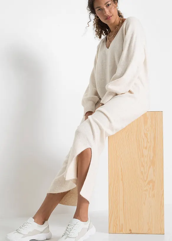 Gebreide oversized midi jurk, bonprix