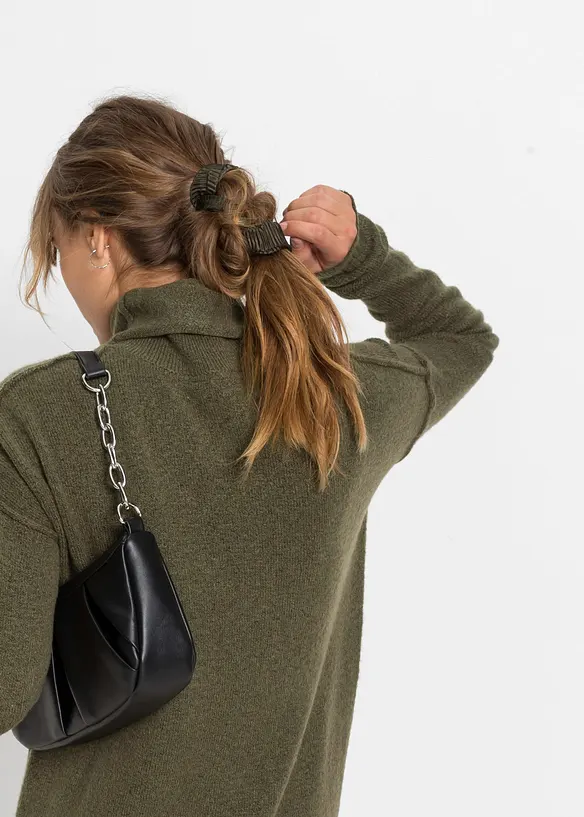 Gebreide jurk met een col, bonprix