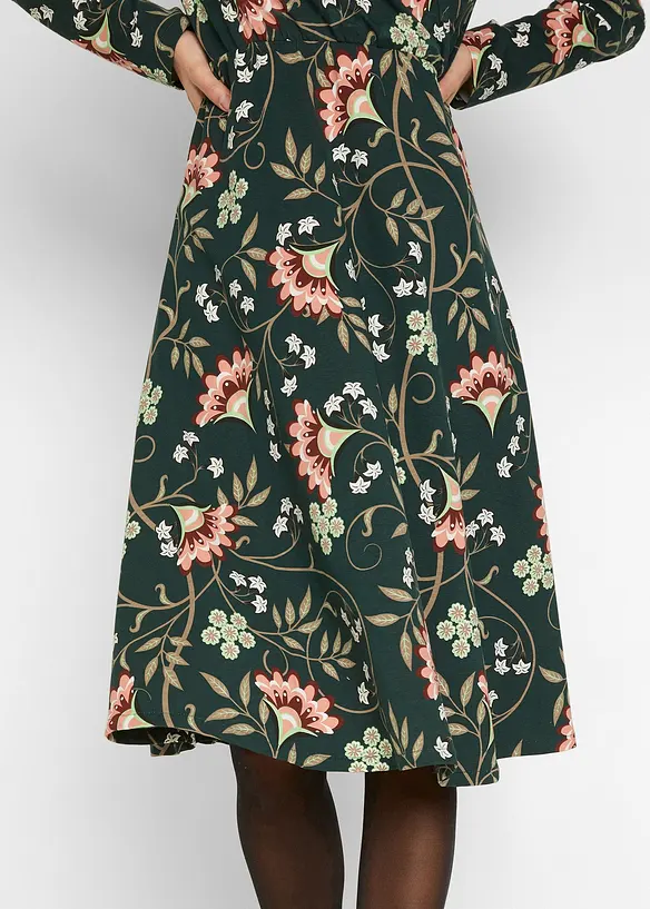 Midi jurk van katoen-jersey in wikkellook, bonprix