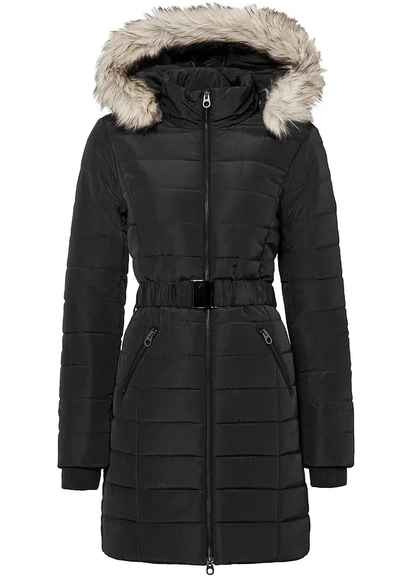 Gewatteerde jas met riem, bonprix