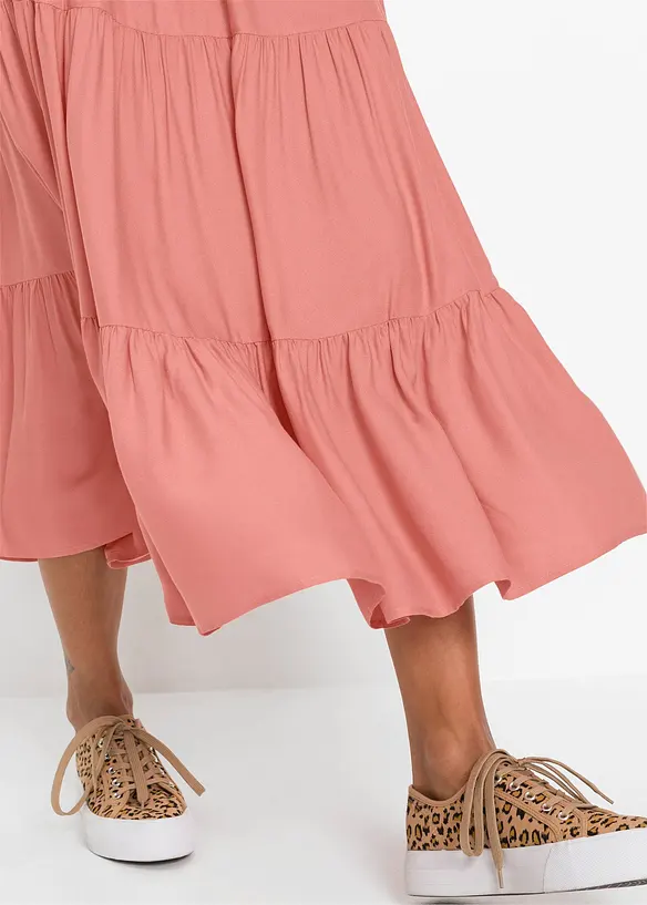 Crinkle midi rok van viscose, bonprix