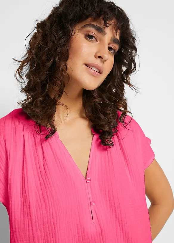 Mousseline blousetop van katoen, bonprix