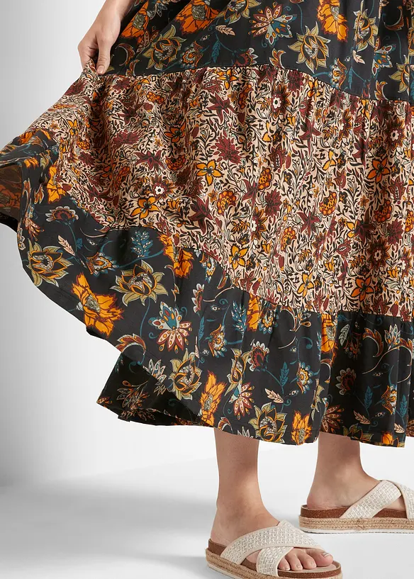 Maxi jurk met volants, bonprix