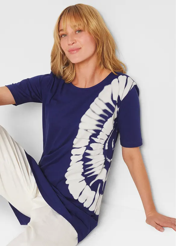 Big shirt met batikeffect van biologisch katoen, bonprix