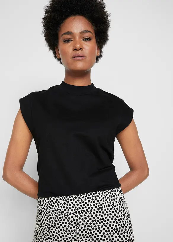 Jersey palazzo broek met comfortband, gedessineerd, bonprix