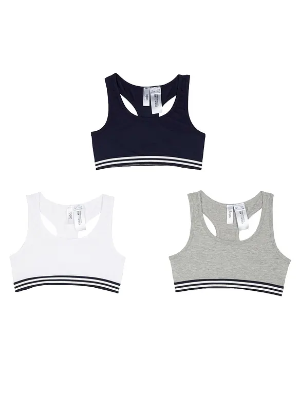 Bralette met zacht katoen (set van 3), bonprix