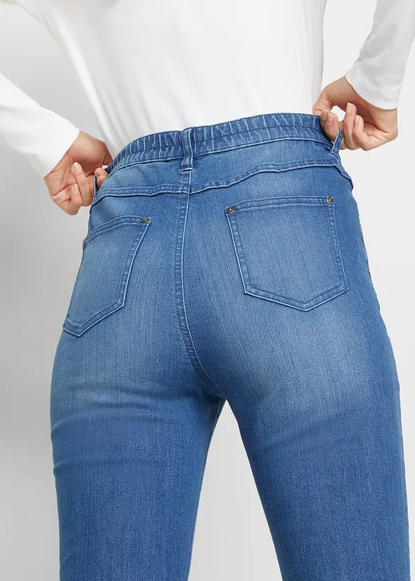 High waist jeans met comfortband, bootcut, bonprix