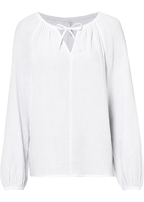 Mousseline blouse van katoen, bonprix