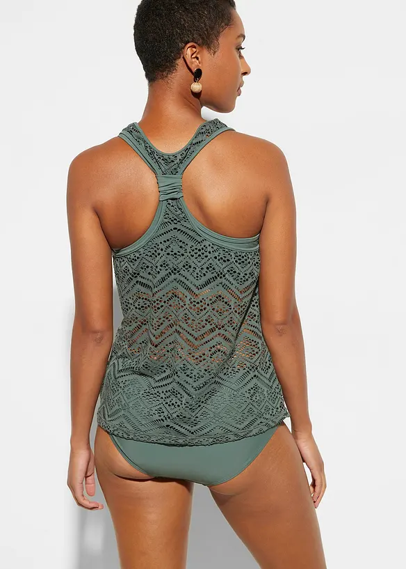 Tankini (2-dlg. set) van kant, bonprix