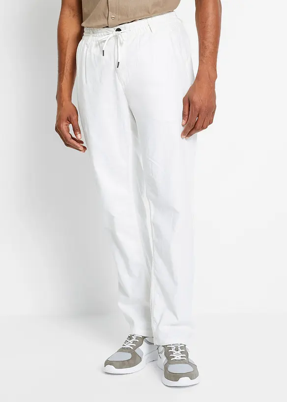 Regular fit instapbroek in een luchtige linnenmix, straight, bonprix