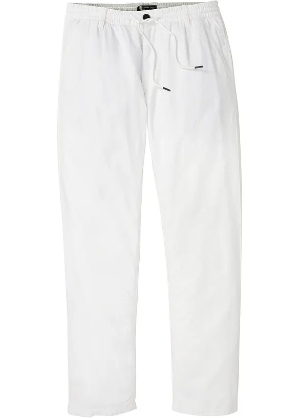 Regular fit instapbroek in een luchtige linnenmix, straight, bonprix