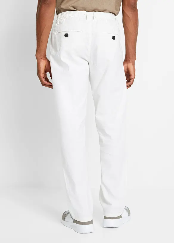 Regular fit instapbroek in een luchtige linnenmix, straight, bonprix