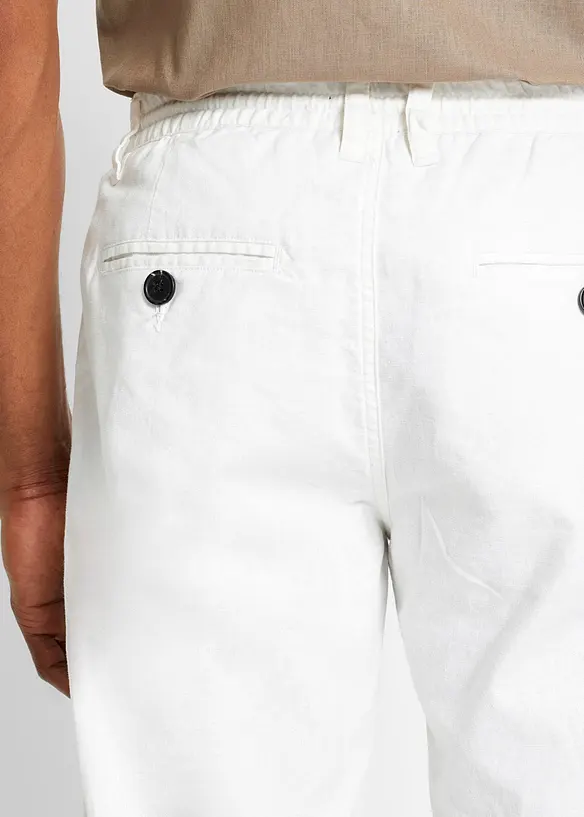 Regular fit instapbroek in een luchtige linnenmix, straight, bonprix