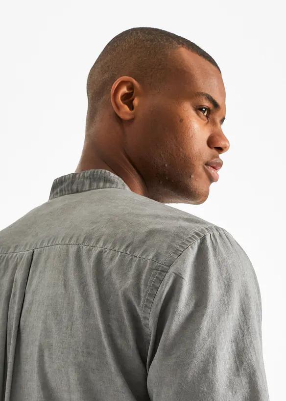 Overhemd in washed out look met korte mouwen, bonprix