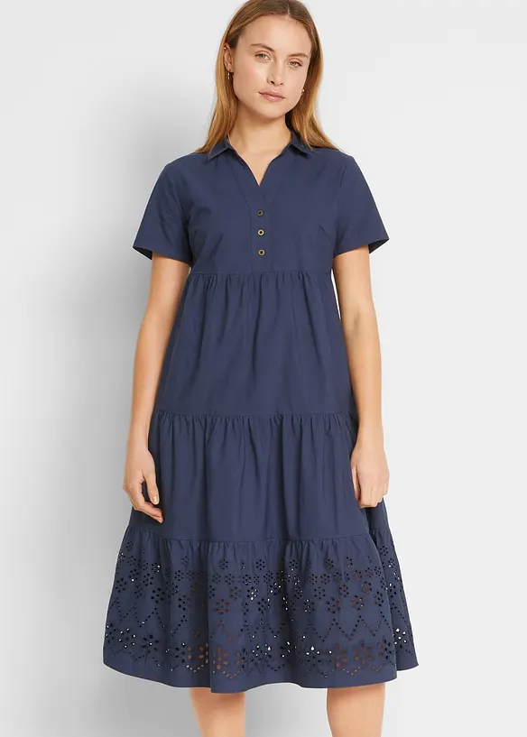 Tuniekjurk met broderie anglaise van puur katoen, bonprix