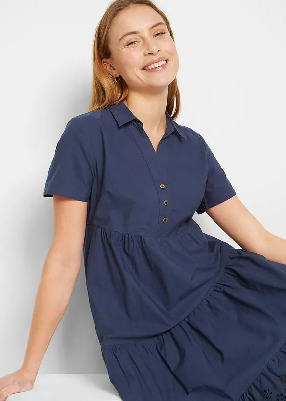 Tuniekjurk met broderie anglaise van puur katoen, bonprix