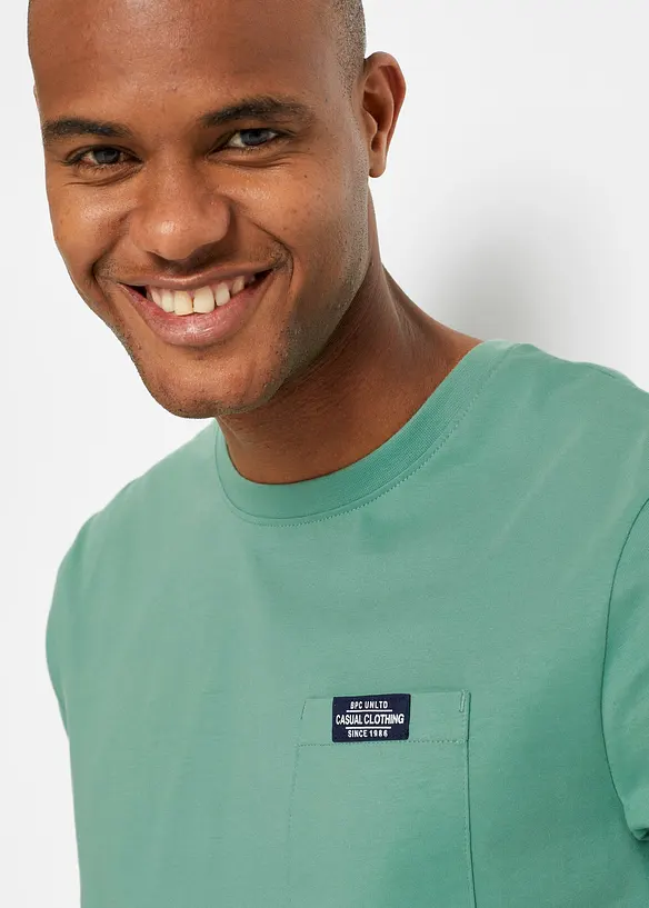 T-shirt met borstzak (set van 2) van biologisch katoen, bonprix