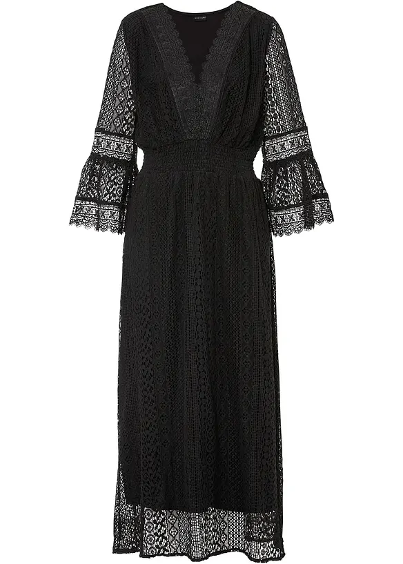 Maxi jurk in gehaakte look, bonprix